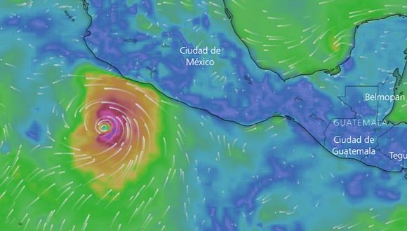 Se forma el huracán Bud frente a las costas de México en el Pacífico. (Foto: Captura de Windy)