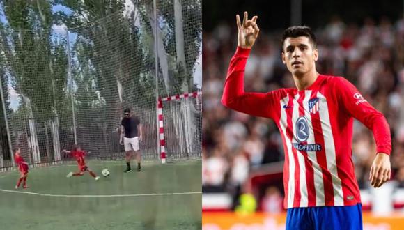 El video viral de Álvaro Morata noqueado por un pelotazo de su hijo