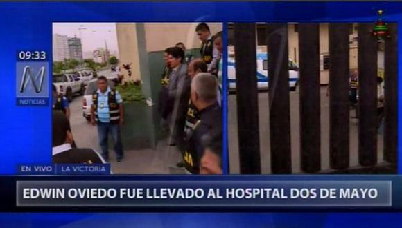 El expresidente de la FPF, Edwin Oviendo, fue trasladado de la sede de Requisitorias hasta las oficinas de Medicina Legal. (Foto: Canal N)