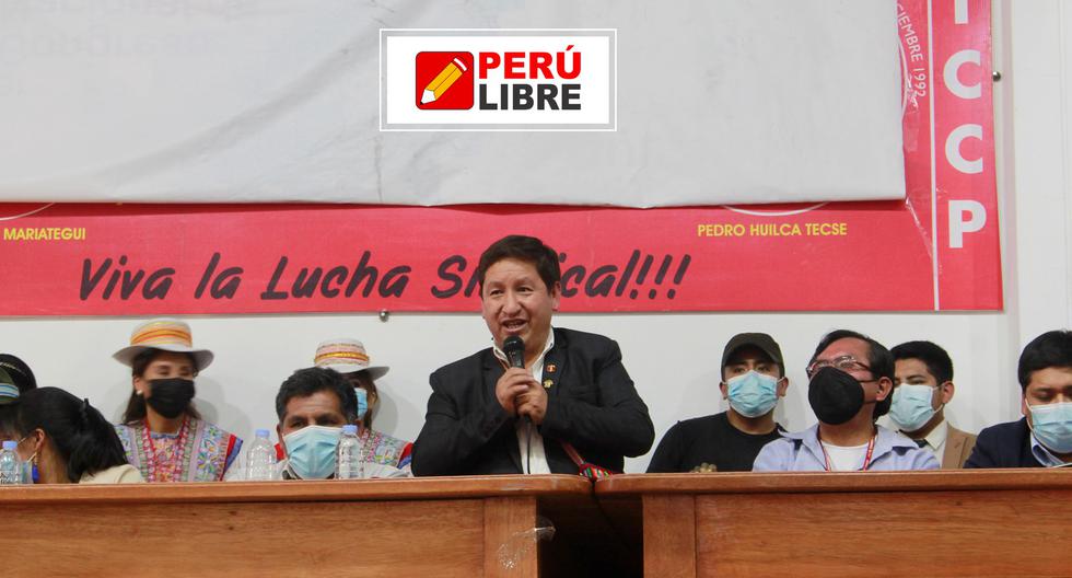 Guido Bellido participó en congreso partidario en Arequipa (Foto: Facebook de Perú Libre)