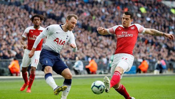 Tottenham marcha tercero en la Premier League con 60 unidades, mientras que Arsenal ocupa el cuarto lugar de la clasificación con cuatro puntos menos. (Foto: AFP)