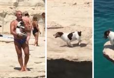 Un perro y su dueño fueron el centro de atención de un grupo de bañistas por este motivo