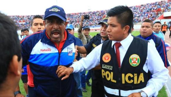 José Soto golpeó a un policía al terminar el partido entre Mannucci y Vallejo (Foto: GEC).