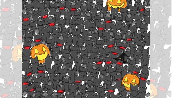 RETO VISUAL | ¿Puedes ver el gato negro escondido entre los murciélagos en la imagen de Halloween en 15 segundos? | Dudolf