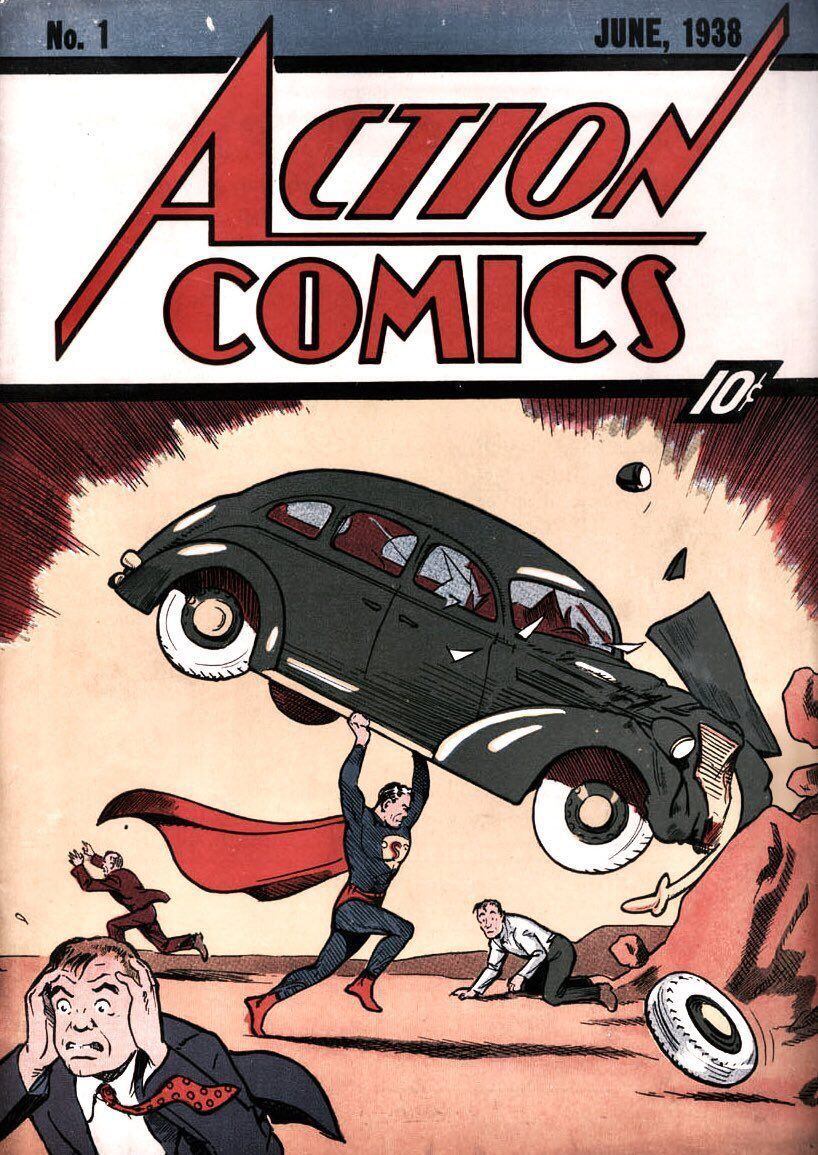 Primer comic de superhéroes de la historia donde aparece Superman. Abril 1938.