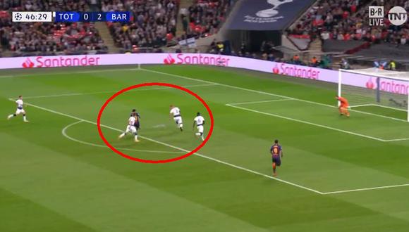 Barcelona vs. Tottenham: Messi casi marca el 3-0 con esta extraordinaria jugada. (Foto: captura)