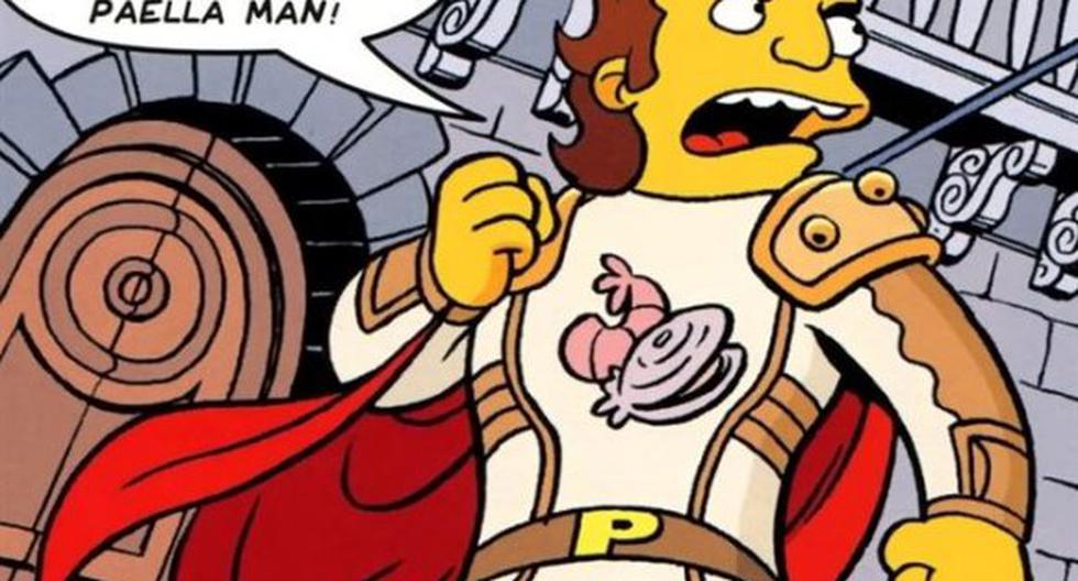 Paella Man es el nuevo superhéroe de Los Simpson (Foto: Bongo Comics)