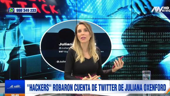 Juliana Oxenford indignada tras ser hackeada por segunda vez en Twitter: “No me van a silenciar”  (Foto: captura)