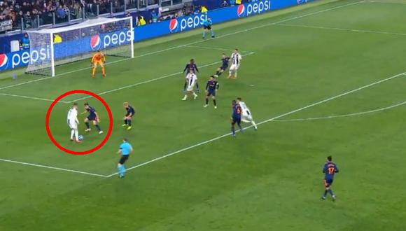 Juventus vs. Valencia EN VIVO: Cristiano asistió magistralmente Mandzukic para el 1-0 por Champions | VIDEO. (Foto: Captura de pantalla)