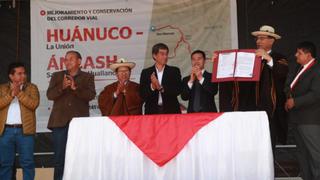 Firman contrato para ejecución de carretera Huánuco - La Unión - Huallanca