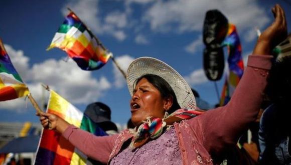Una seguidora de Evo Morales protestando en Cochabamba esta semana. (Reuters).