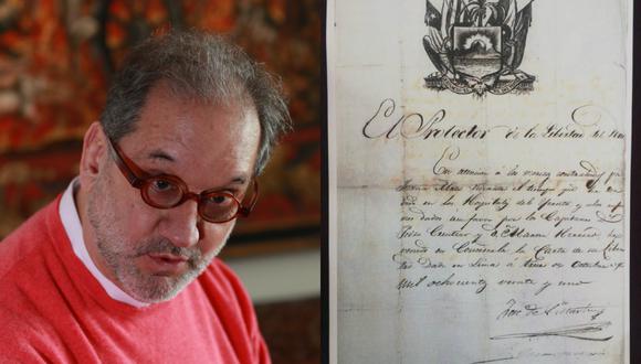 Ramón Mujica y manuscrito desaparecido de San Martín (Foto: El Comercio)
