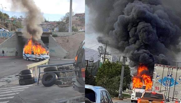 Violencia en Baja California: grupos armados incendian vehículos en Tijuana, Mexicali y Ensenada. (Captura de video).