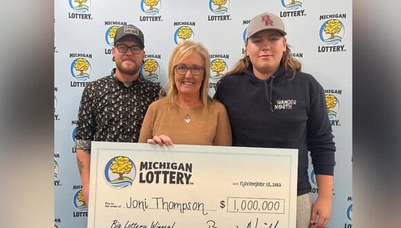Joni Thompson jugó por primera vez a la lotería y ganó un millón de dólares. (Foto: Michigan Lottery)