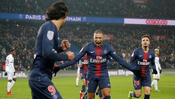 PSG derrotó 9-0 al Guingamp por la Ligue 1 de Francia en el estadio Parque de los Príncipes de París. Mbappé y Cavani anotaron tripletes, mientras que Neymar aportó con dos goles (Foto: agencias)