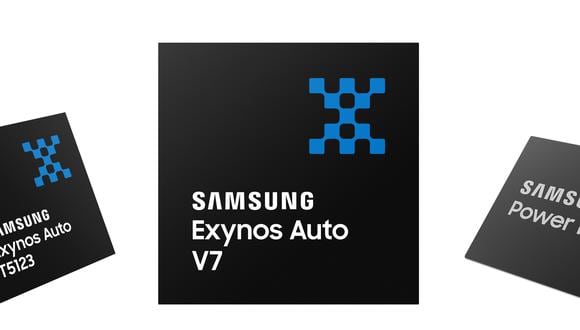 Los nuevos procesadores de Samsung: Exynos Auto T5123, V7 y Power IC. (Foto: Samsung)