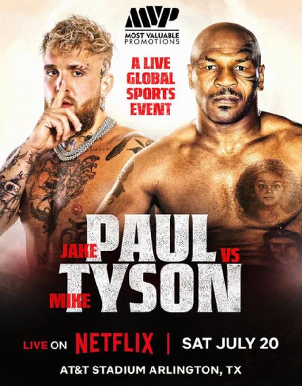 Póster oficial de la pelea de Mike Tyson vs Jake Paul (Foto: Netflix)