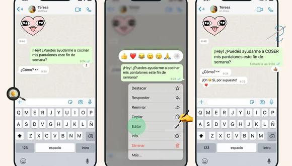 WhatsApp ahora permite editar los mensajes durante los 15 minutos siguientes al envío. La función estará disponible para todos los usuarios en las próximas semanas.