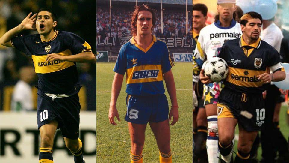 Riquelme, Batistuta y Maradona.