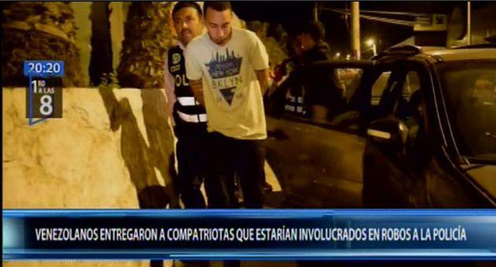 Los extranjeros acusados de perpetrar robos permanecen detenidos en la comisaría de Chosica. (Foto: Canal N)