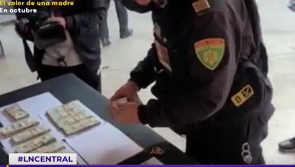 El joven intervenido en San Borja no supo explicar el origen del dinero que le encontró la Policía | Foto: Captura de video / Latina