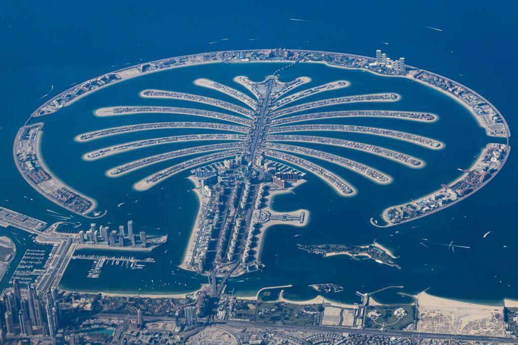 La Palma Jumeirah, uno de los proyectos urbanos más llamativos de Dubái. (GETTY IMAGES).