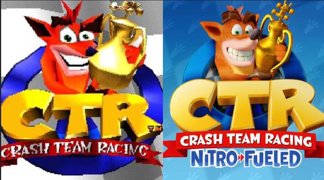 Interfaz de inicio de las dos versiones de Crash Team Racing. (Foto: Naughty Dog / Activision)