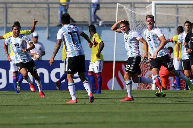 Colombia vs. Argentina: mira el golazo de Álvarez para el 1-0 de la Albiceleste. (Foto: AFP)