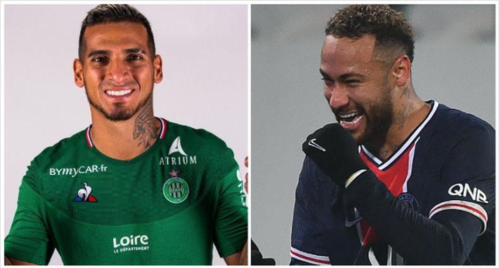 SofaScore diseño equipo ideal de la fecha 22 de la Ligue 1 e incluyó a Trauco y Neymar. (Foto: Saint-Étienne / AFP)
