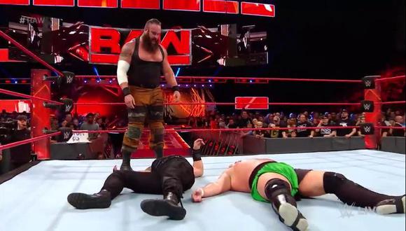 Braun Strowman reapareció en Raw e impidió que Roman Reigns y Samoa Joe terminaran su lucha. (Foto: WWE)