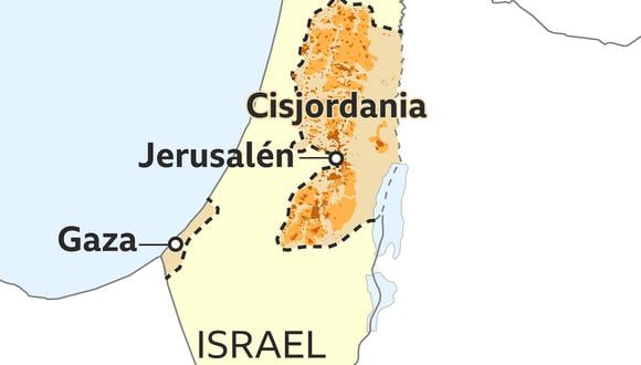 La situación actual de Israel y los territorios palestinos. (BBC).