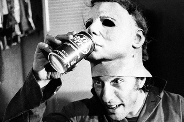 Nick Castle under the mask of Michael Myers