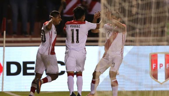 En el Perú vs. Costa Rica, amistoso por la fecha FIFA, Edison Flores abrió el marcador para la selección con gran definición. (Foto: FPF)