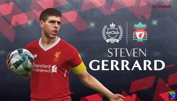 Steven Gerrard es una de las leyendas vivientes que estará en el PES 2018. (Foto: Konami)