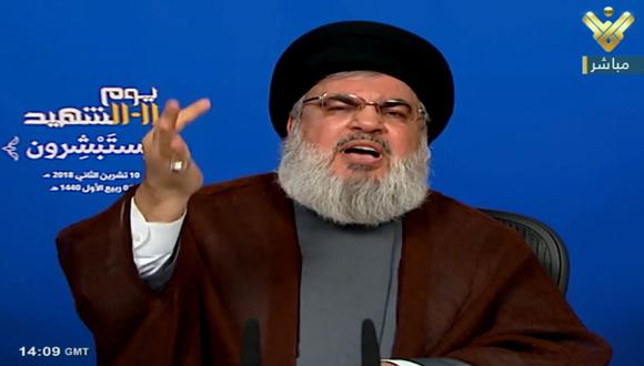Hassan Nasrallahl, líder del movimiento chiita libanés Hezbolá. (EFE).