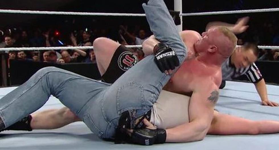 Brock Lesnar casi \"desarma\" a Luke Harper con varios suplex en Roadblock de WWE. (Foto: Internet)