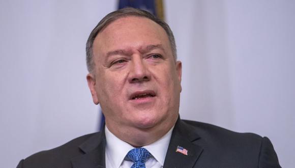 El secretario de Estado de Estados Unidos, Mike Pompeo, pronuncia un discurso sobre China en el Instituto de Tecnología de Georgia en Atlanta, Georgia, EE. UU., 09 de diciembre de 2020. Pompeo dijo que China presenta un desafío continuo para la seguridad nacional de EE.UU. y libertad académica. (Foto: EFE / EPA / ERIK S. MENOR).