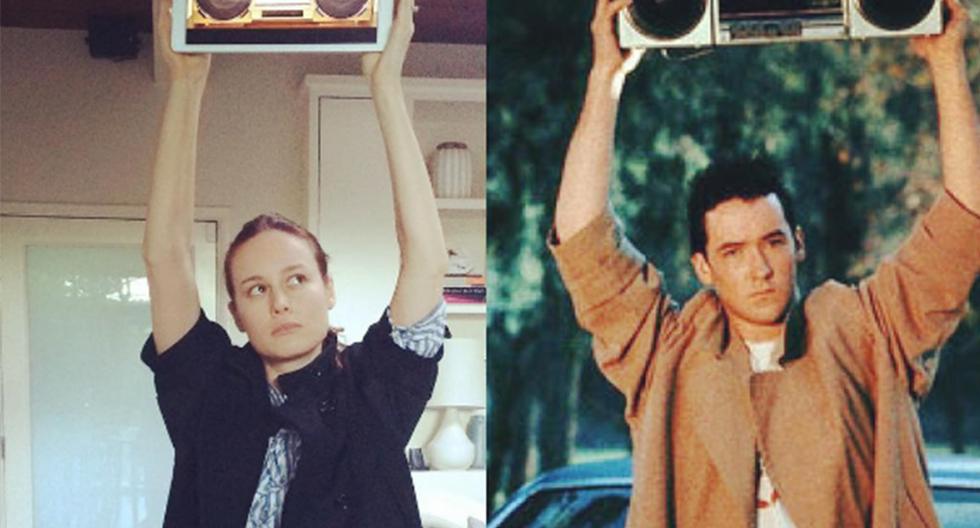 Brie Larson recrea escena de la popular cinta Say Anythhing. (Foto: Instagram)