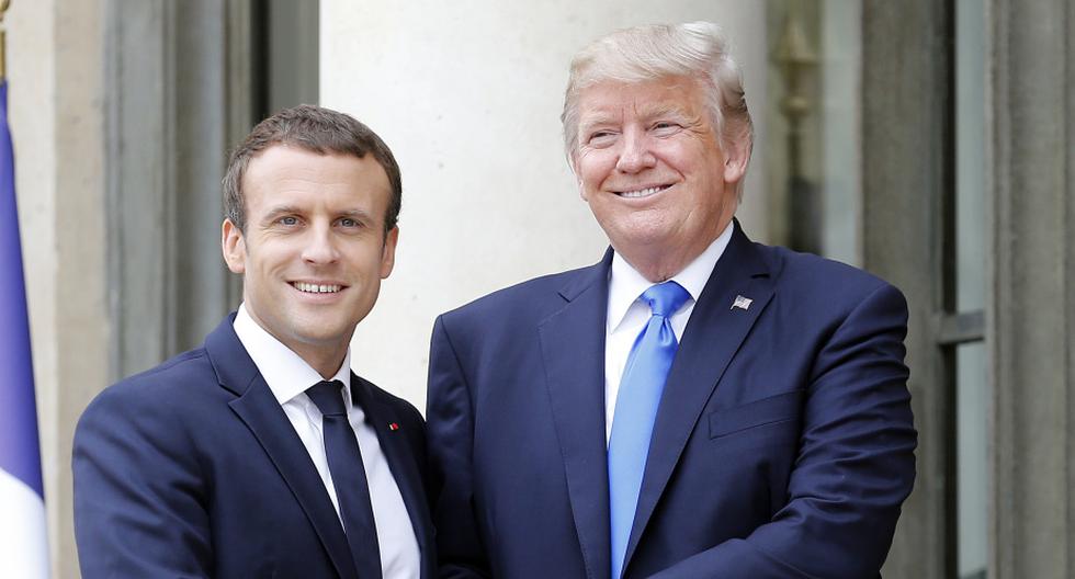 Los presidentes Donald Trump y Emmanuel Macron mostraron su solidaridad con Reino Unido a raíz del uso de armas químicas de Rusia. (Foto: Getty Images)