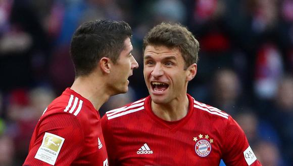 Niklas Sule y Thomas Müller marcaron los dos primeros goles del Bayern Múnich ante Fortuna Düsseldorf por las Bundesliga. (Foto: AFP).