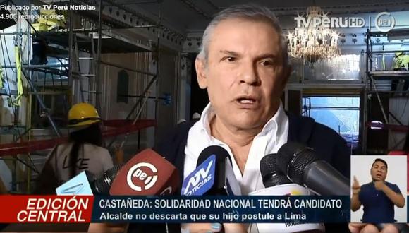 El burgomaestre remarcó que Solidaridad Nacional sí va a presentar candidato para la Municipalidad de Lima. (TV Perú)