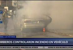 La Victoria: vehículo se incendió en plena avenida Iquitos | VIDEO