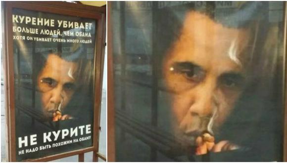 Polémico anuncio ruso dice que fumar mata más gente que Obama