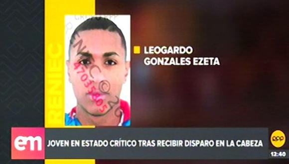Leogardo Gonzales Ezeta (20) fue llevado de emergencia al hospital Casimiro Ulloa. (RPP Televisión)