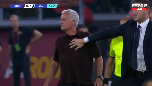 José Mourinho fue expulsado en el Roma vs. Atalanta. (Foto: Captura)