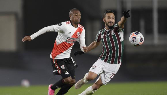 River vs. Flu se enfrentaron por la Libertadores. AFP