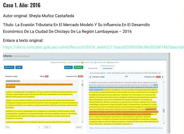 El primer caso del presunto plagio presentado con fecha del 2016. (Foto: Captura de pantalla, revista Sudor)