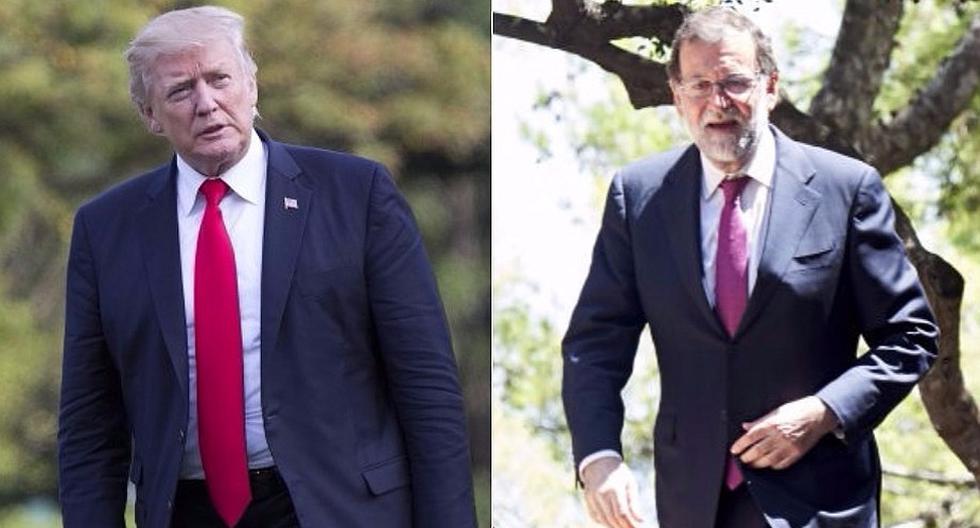 Los presidentes Mariano Rajoy y Donald Trump ya se habían saludado en la OTAN en Mayo y en la cumbre del G20 de Hamburgo, en julio. (Foto: EFE / Getty Images)