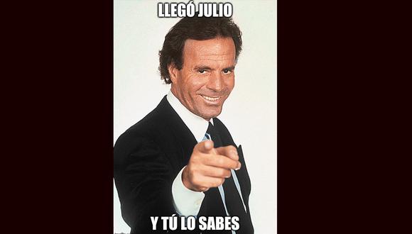 Las divertidas imágenes de Julio Iglesias que hacen alusión al séptimo mes del año. (Foto: Twitter)