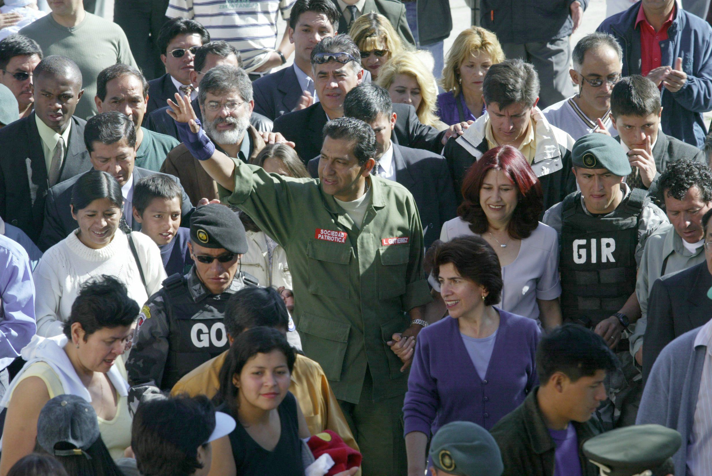Image from November 24, 2022. Lucio Gutiérrez is seen when he was still a candidate for the presidency of Ecuador.  Photo: The Trade of Ecuador